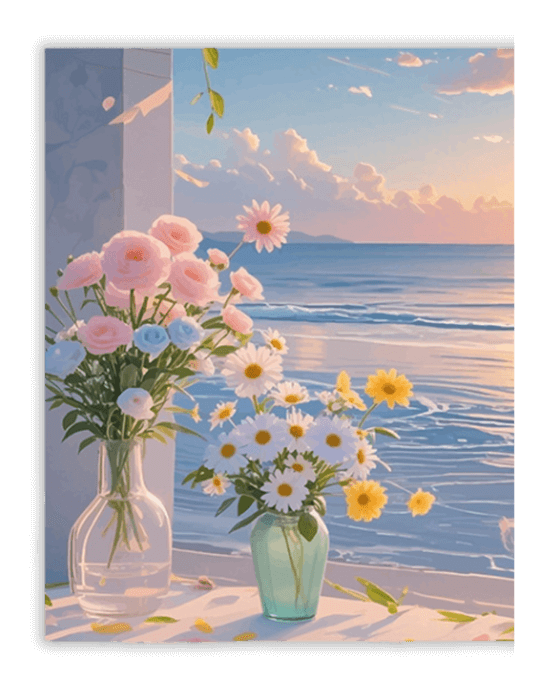 Ocean View with Flowers